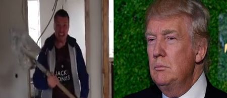 VIDEO: Irish lads on building site hilariously recreate a Donald Trump sketch that went viral this week
