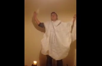 VIDEO: Irish housemates stage an impromptu mass to say farewell to a friend before he moves out