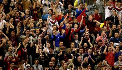 PIC: Bohemians share image of magnificent ‘Refugees Welcome’ banner at Dalymount
