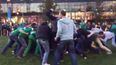 VIDEO: A massive game of drunken rugby broke out among Irish fans after the Ireland match at Wembley