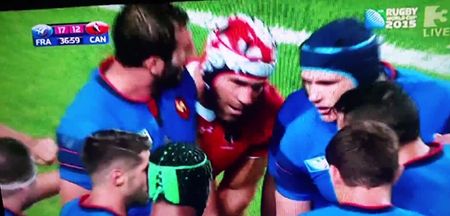 VIDEO: Jamie Cudmore sneakily listening to the French huddle during tonight’s game