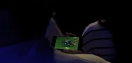 VIDEO: A guy caught watching France v Canada at the Fall Out Boy gig last night