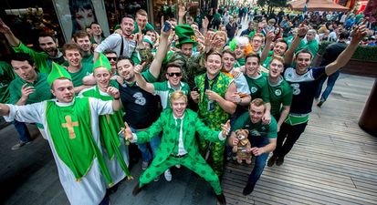 VIDEO: Irish and French fans had a sing off in the centre of Cardiff earlier