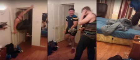 VIDEO: Three Irish housemates battle their fear of mice to try and remove mouse from a bedroom