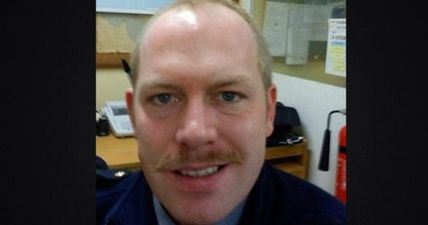 PIC: An aerial shot of thousands of Gardai lining the streets of Blackrock for Anthony Golden’s funeral