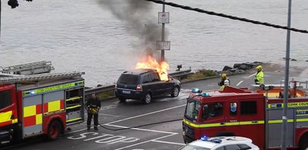 VIDEO: Frightening footage of the moment a car exploded in Cork today