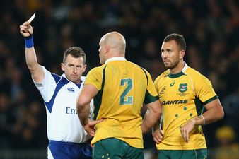 PIC: Nigel Owens emotionally responds to this hometown message of support