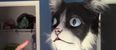 VIDEO: Man scares the sh*t out of his cats by wearing an unsettling cat mask