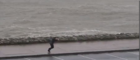 VIDEO: The weather was so bad yesterday that this Galway man forgot how to walk