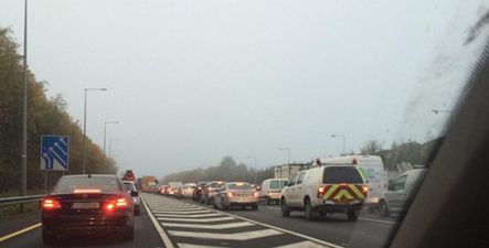 PICS: The M50 southbound is still like a car park following this morning’s accident