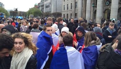 VIDEO: Crowds gather in Dublin to show solidarity with the people of Paris