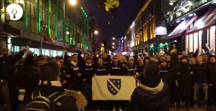 VIDEO: These raucous Bosnian fans have taken over Temple Bar
