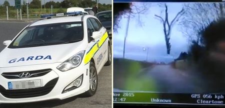 VIDEO: Onboard footage of a huge branch falling onto a moving Garda car