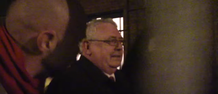 VIDEO: Activist confronts Labour TD, walks head first into a pole