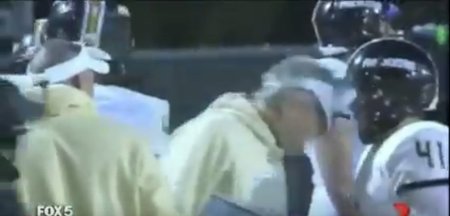 VIDEO: American football coach head-butts a player wearing a helmet, ends up needing stitches