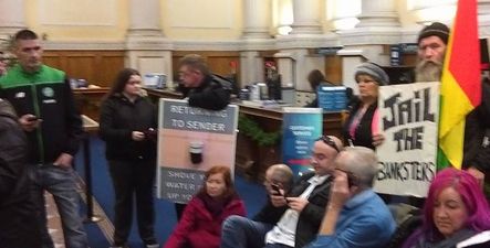 PICS: Anti-austerity protesters occupy Bank of Ireland on College Green in Dublin