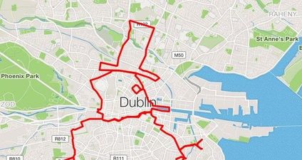 PIC: Two UCD students managed to draw a 62km snowman across Dublin using bikes and a GPS tracking app