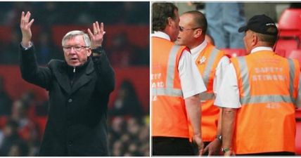 PIC: Fans think this man was Alex Ferguson disguised as a steward at the Manchester United match today