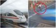 VIDEO: Cyclist escapes serious injury after colliding with a high-speed train
