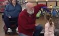 VIDEO: Little girl mistakes a random man in a shop for Santa and he plays along like a hero