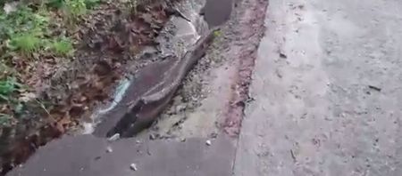 VIDEO: A road has collapsed in this small village in Cork because of Storm Frank