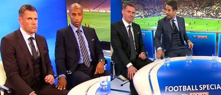 VIDEO: Jamie Carragher and Jamie Redknapp re-enact one of the best TV moments of 2015