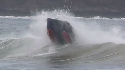 VIDEO: Boats on rough seas during the very height of Storm Frank