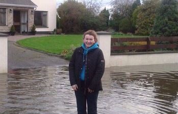 PIC: This girl is stuck in the flood in Galway and needs a tractor to get to placement