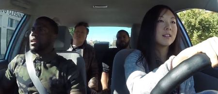 VIDEO: Watch Ice Cube and Kevin Hart teach Conan’s employee how to drive