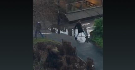 VIDEO: Live feed shows people trying to cross a massive puddle in Newcastle