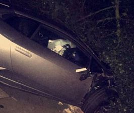 Premier League striker crashes his Lamborghini into a wall