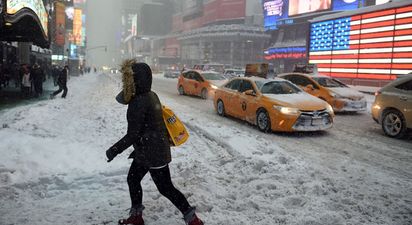 PIC: There’s nothing better than a hurley to measure the depth of snow in America