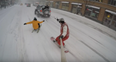 VIDEO: There’s people snowboarding through New York City today