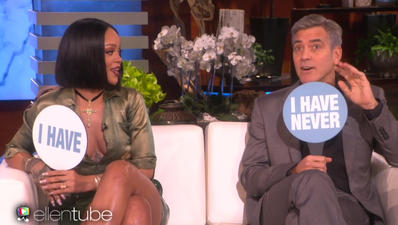 VIDEO: Watch Rihanna play a game of ‘Never have I ever’ with George Clooney