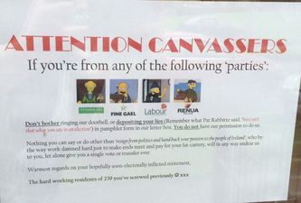 PIC: Someone has a great Simpsons-themed notice up to keep election canvassers away