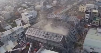 VIDEO: Drone footage of the aftermath of the earthquake in Taiwan last night