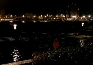 VIDEO: The River Shannon was on the verge of bursting its banks in Limerick this morning