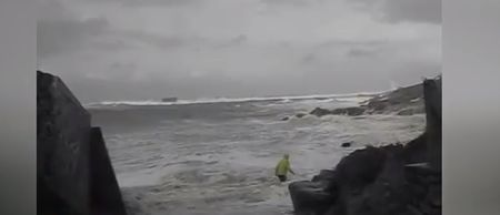 WATCH: This elderly couple were extremely lucky to escape after being dragged out to sea
