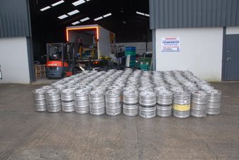 PICS: Gardaí have stopped a truck in Rosslare carrying 149 stolen beer kegs