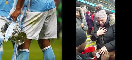 VIDEO: NFL player proposes to his girlfriend at League Cup final, romance is ruined in the funniest way possible (NSFW)
