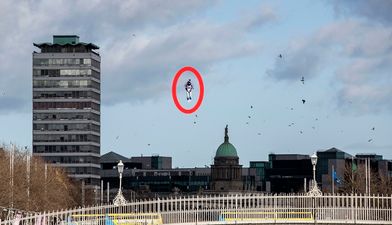 VIDEO: Stuntman flies over the Ha’penny Bridge in Dublin using a jetpack