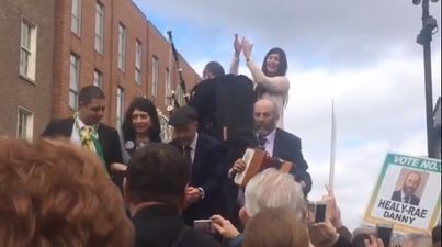 WATCH: The Healy-Rae brothers having a singsong celebration outside Leinster House