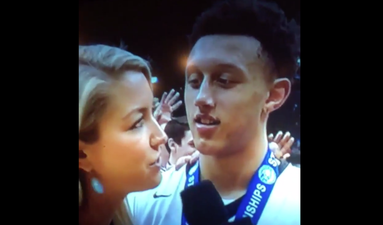 VIDEO: Basketball player hilariously can’t keep his eyes off interviewer