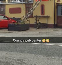 PIC: This Meath pub has a precariously hanging mannequin that’s fooling loads of people