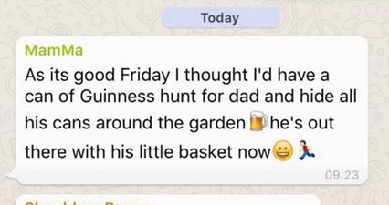 PIC: Dublin woman post photos of her husband on a Guinness hunt after she hid all his cans