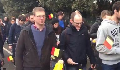 VIDEO: Belgians in Dublin get together to remember the victims of last week’s bombings
