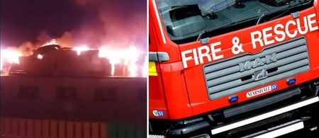 VIDEO: Six fire crews tackle a burning blaze after arsonists attack Derry school