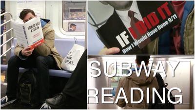 VIDEO: This prankster reading offensive fake books on a crowded train will give you a laugh