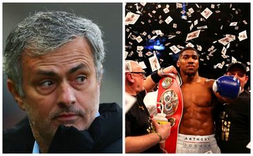 PIC: Jose Mourinho looks thoroughly miserable as he watches the climax to Anthony Joshua’s fight