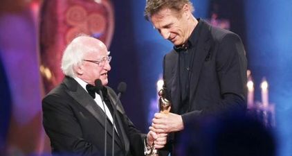 PIC: President Michael D. Higgins proved what a legend he is by complimenting Liam Neeson with this brilliant action film quote